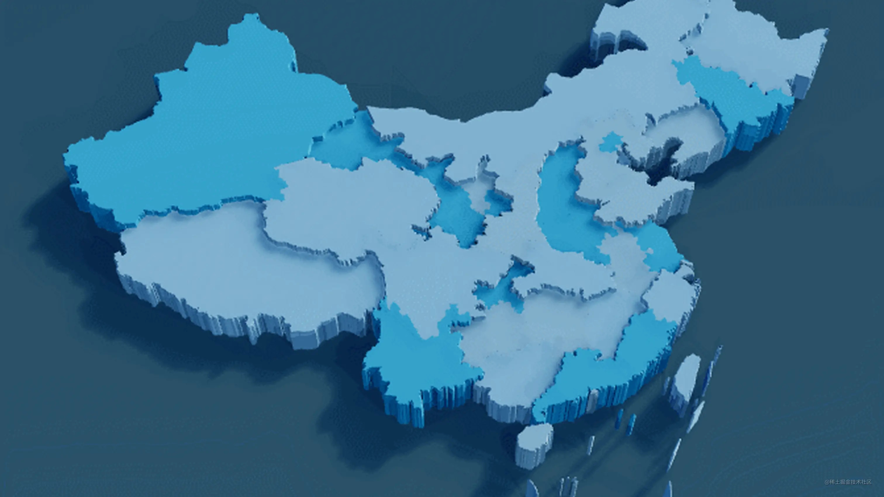记录--可视化大屏-用threejs撸一个3d中国地图