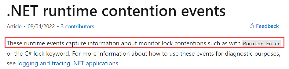 聊一聊 dotnet-trace 调查 lock锁竞争
