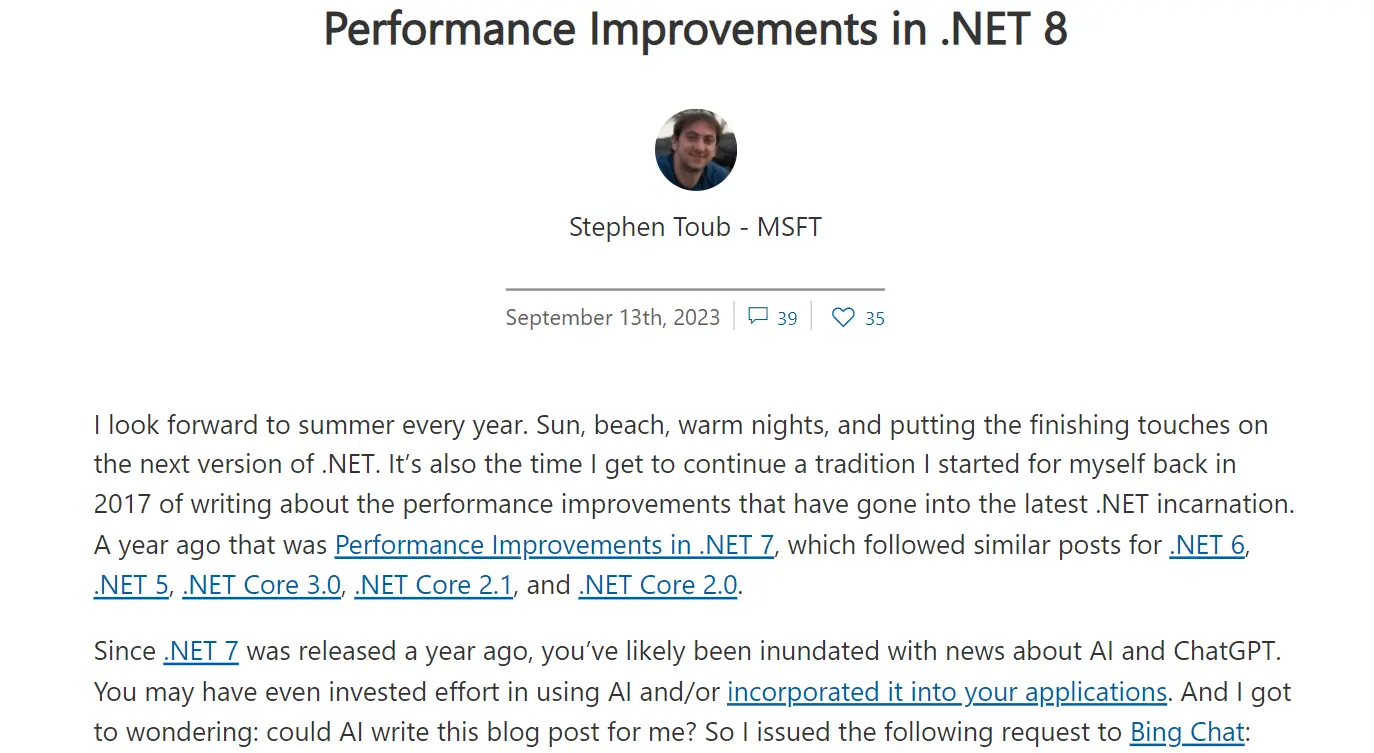遥遥领先.NET 7， .NET 8 性能大幅提升