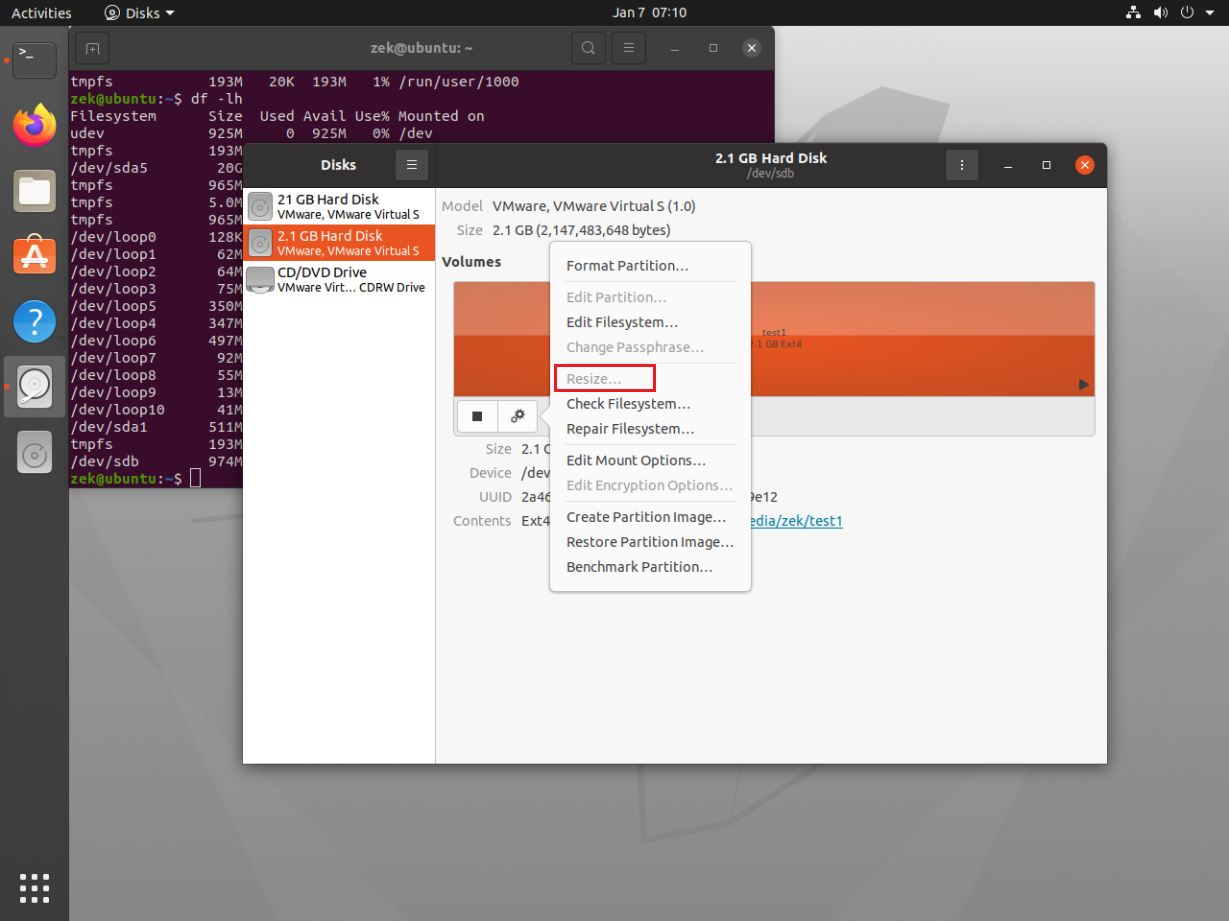 解决虚拟机环境下使用Ubuntu自带的图形化工具创建的磁盘分区无法扩容的问题